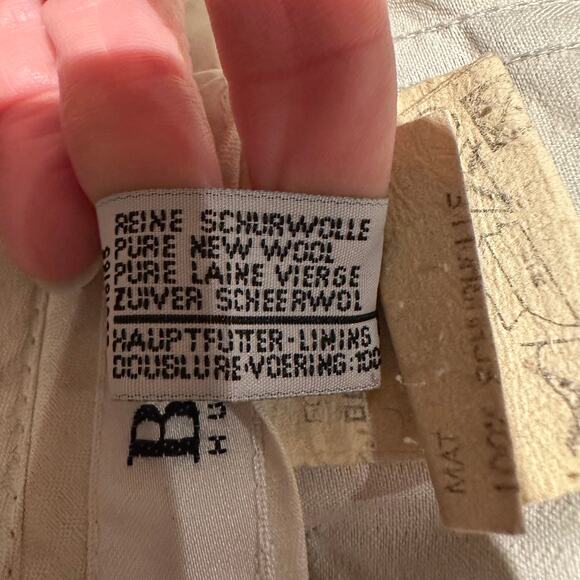 Boss Hugo Boss Dress Pants 35x28 Black Cuff Hem 100% Wool Vintage Luxury - Picture 4 of 11